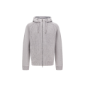 Cardigan réversible zippé à capuche laine gris clair