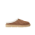 Sandales sabots bouts ronds nubuck marron FF relief fourrées mouton écru