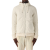 Cardigan à capuche bi matière pure laine nylon écru