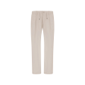 Pantalon twill nylon stretch écru beige ceinture élastique cordon