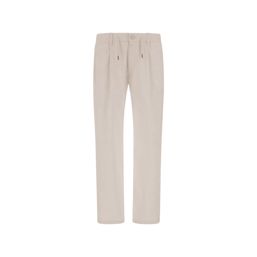 Pantalon HERNO twill nylon stretch écru beige ceinture élastique cordon