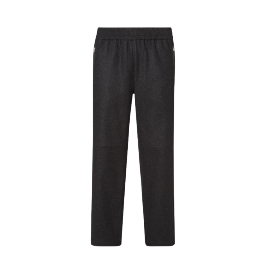 Pantalon jogging FENDI taille élastique cachemire gris anthracite poche zippée