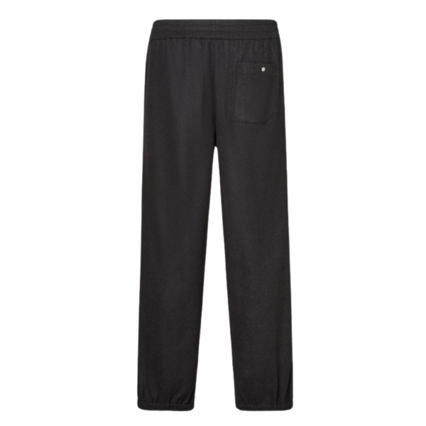 Pantalon jogging FENDI taille élastique cachemire gris anthracite poche zippée