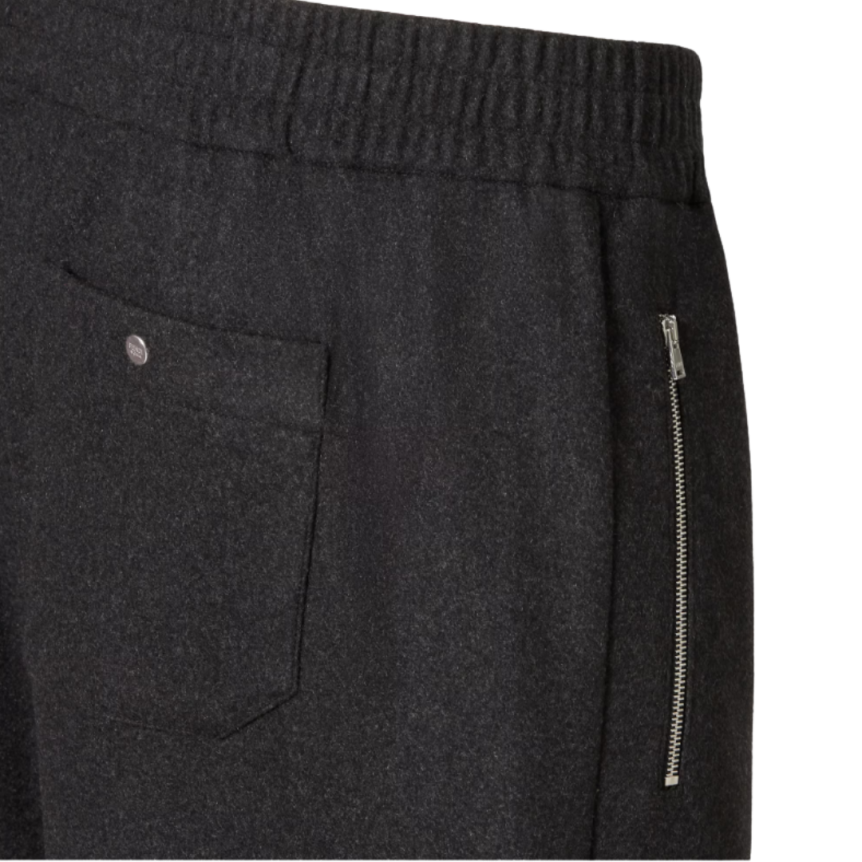 Pantalon jogging FENDI taille élastique cachemire gris anthracite poche zippée