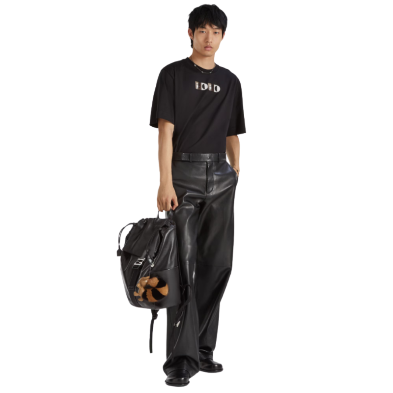 T-shirt col rond coton noir...