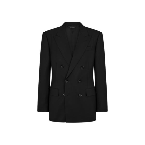 Veste croisée de costume TOM FORD laine grain poudre noir