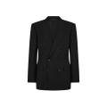 Veste croisée de costume laine grain poudre noir