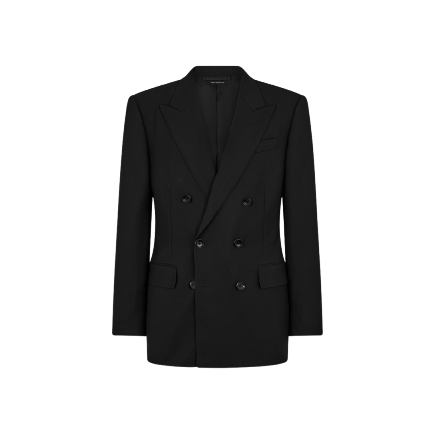 Veste croisée de costume TOM FORD laine grain poudre noir