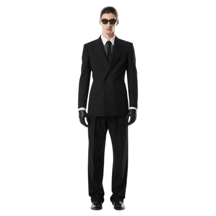 Veste croisée de costume TOM FORD laine grain poudre noir