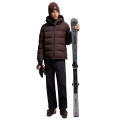 Doudoune de ski à capuche Isorno nylon stretch marron logo Grenoble