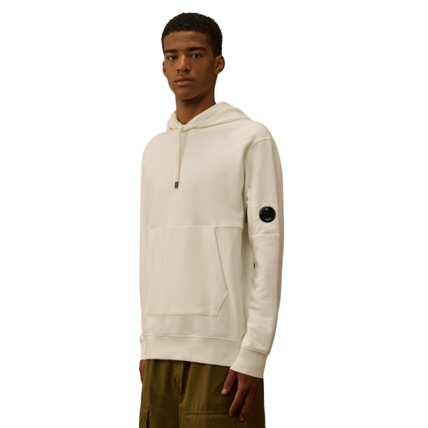 Sweat-shirt à capuche CP COMPANY Hoodie polaire coton écru