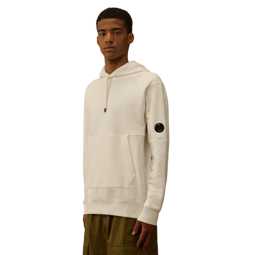 Sweat-shirt à capuche CP COMPANY Hoodie polaire coton écru