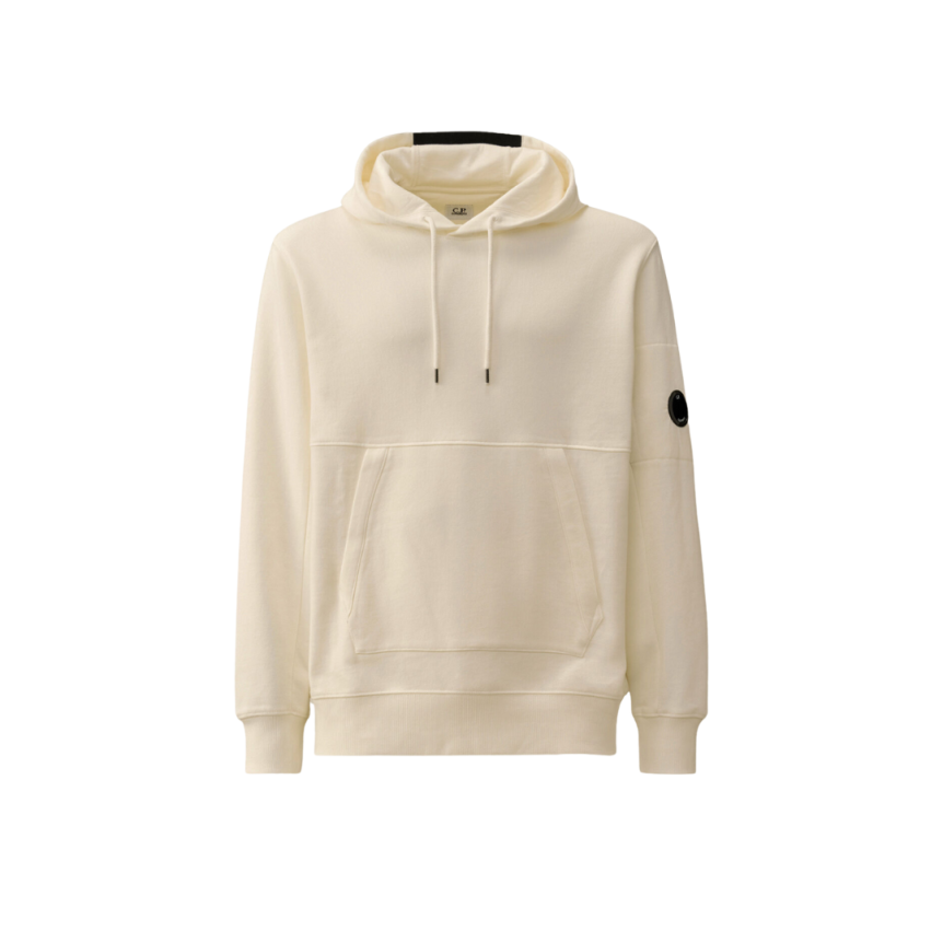 Sweat-shirt à capuche CP COMPANY Hoodie polaire coton écru