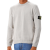 Pull col rond coton mélangé côtelé chevrons gris perle