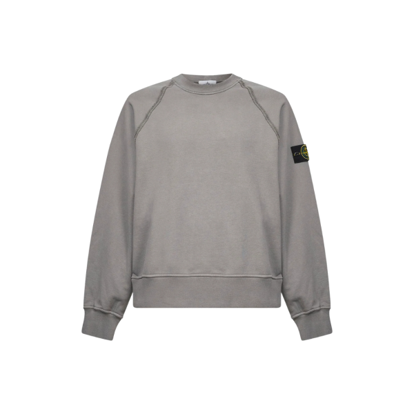 Sweat-shirt ras-du-cou STONE ISLAND oversize manches raglan coton gris