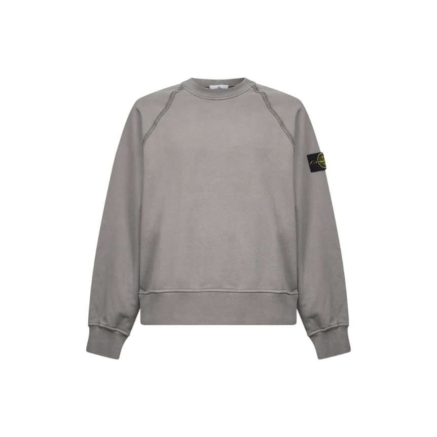 Sweat-shirt ras-du-cou STONE ISLAND oversize manches raglan coton gris
