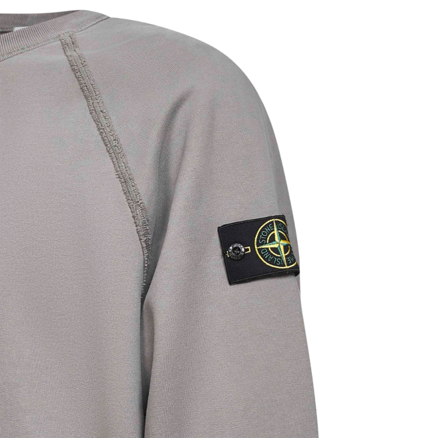 Sweat-shirt ras-du-cou STONE ISLAND oversize manches raglan coton gris