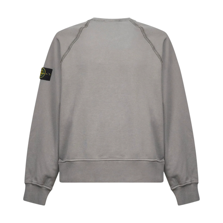 Sweat-shirt ras-du-cou STONE ISLAND oversize manches raglan coton gris
