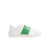 Baskets Sneakers Open cuir veau blanc bande verte