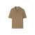 Polo manche courte laine camel intérieur check carreau beige