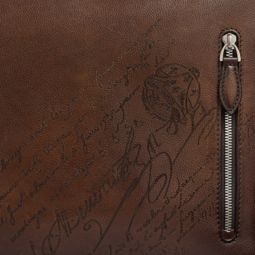 Sac Bandoulière BERLUTI Périple Hobo Cuir marron Scritto