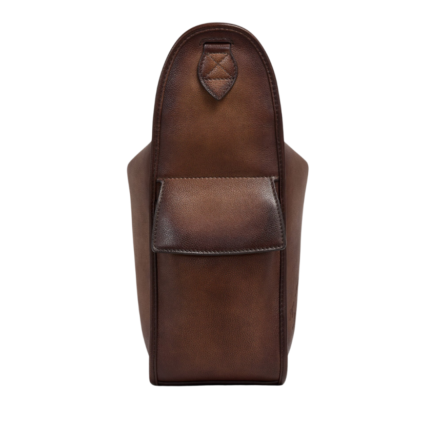 Sac Bandoulière BERLUTI Périple Hobo Cuir marron Scritto
