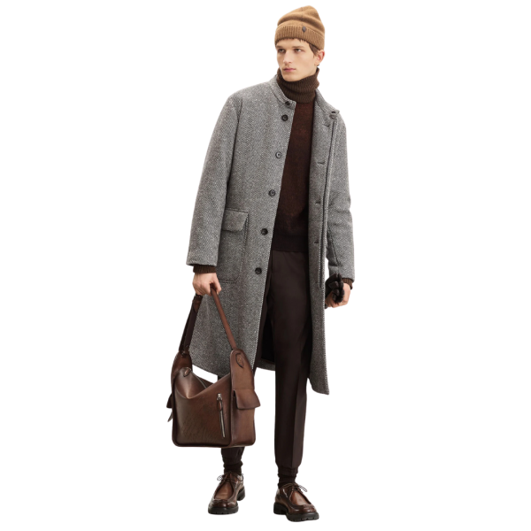 Sac Bandoulière BERLUTI Périple Hobo Cuir marron Scritto