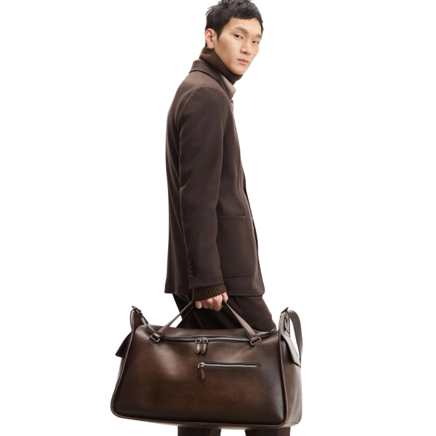 Sac de Voyage BERLUTI Périple Weekender Cuir marron