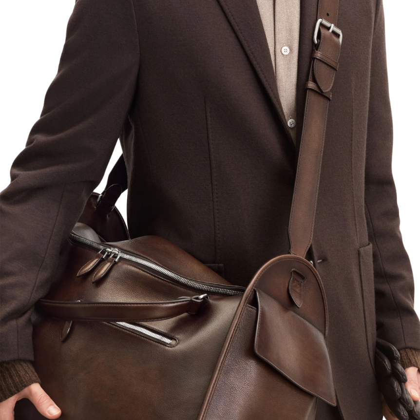 Sac de Voyage BERLUTI Périple Weekender Cuir marron