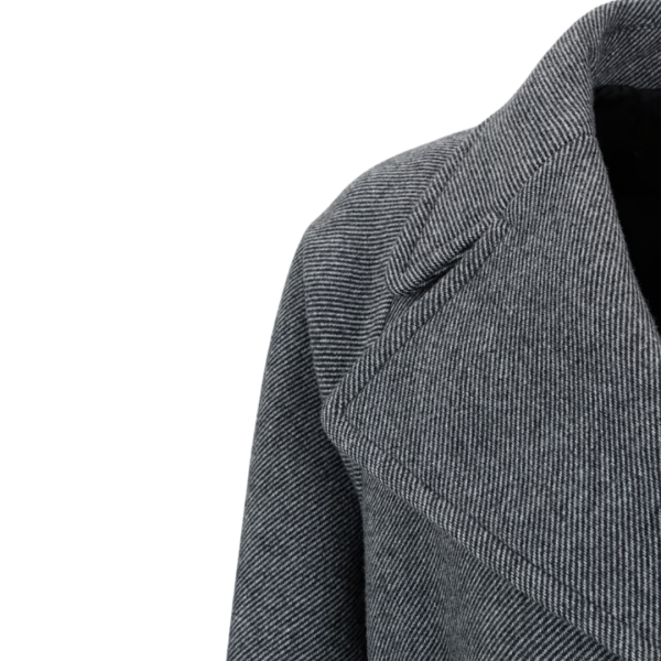 Manteau long croisé BARBARA BUI sergé laine rayé noir blanc ceinture à nouer