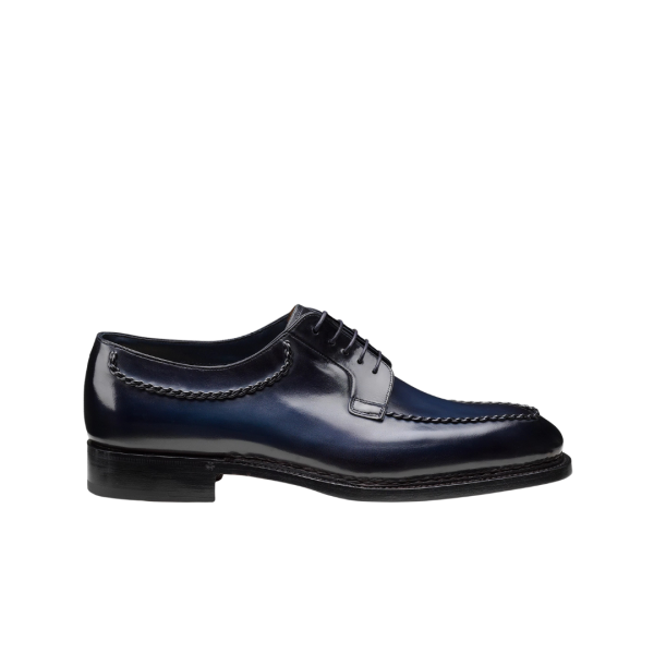 Chaussures derbies SANTONI à lacets cuir bleu marine