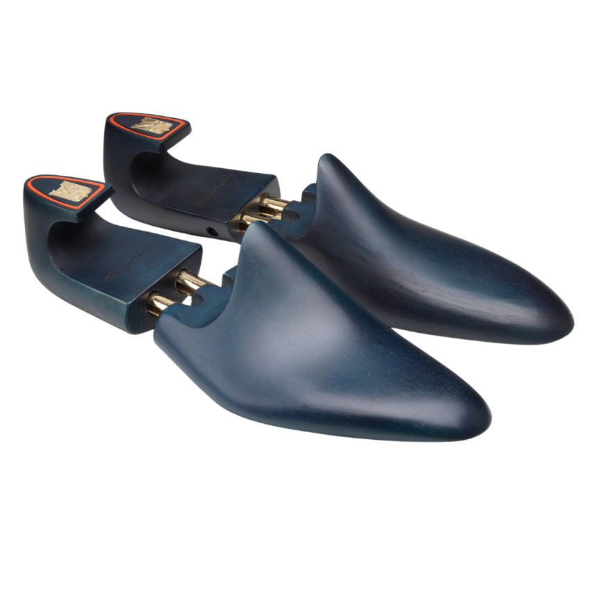 Chaussures derbies SANTONI à lacets cuir bleu marine