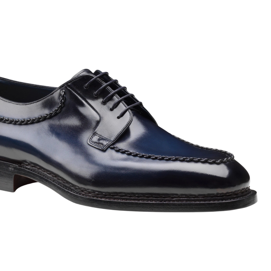 Chaussures derbies SANTONI à lacets cuir bleu marine