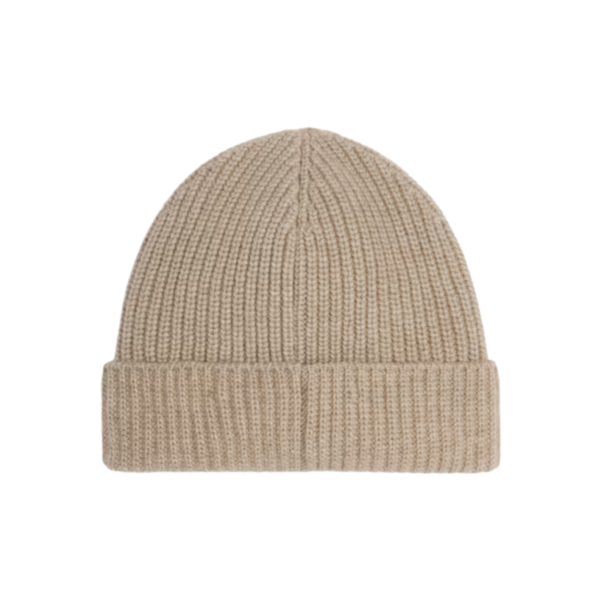 bonnet CELINE triomphe cachemire écossais beige logo ton sur ton