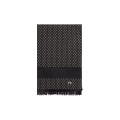 Echarpe soie à logo en jacquard noir pointillé blanc