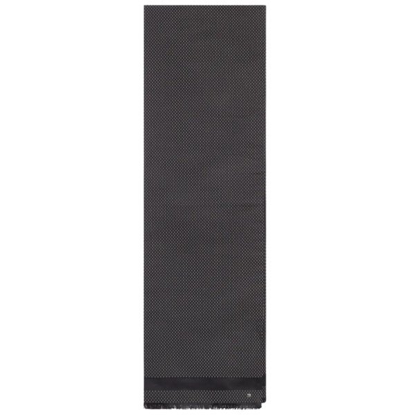 Echarpe soie à logo TOM FORD en jacquard noir pointillé blanc