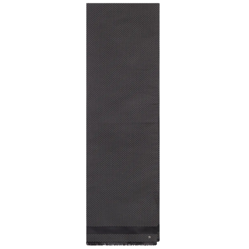 Echarpe soie à logo TOM FORD en jacquard noir pointillé blanc