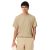 T-shirt coton beige broderie signature R. Lacoste crocodile ton sur ton