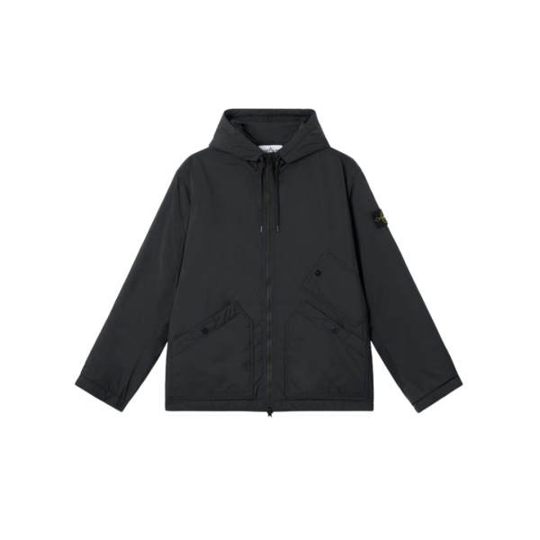 Blouson à capuche STONE ISLAND ripstop nylon CORDURA® déperlant noir