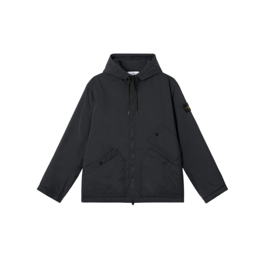 Blouson à capuche STONE ISLAND ripstop nylon CORDURA® déperlant noir