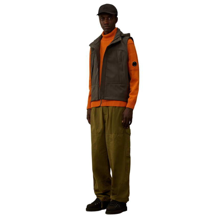 CP COMPANY Veste sans manche gilet à capuche lunettes CP Shell nylon gris anthracite