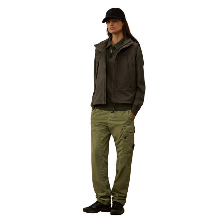 CP COMPANY Veste sans manche gilet à capuche lunettes CP Shell nylon gris anthracite