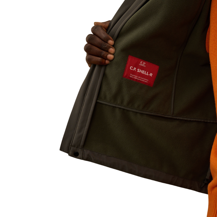 CP COMPANY Veste sans manche gilet à capuche lunettes CP Shell nylon gris anthracite