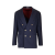 Veste croisée lin laine bleu marine boutons dorés