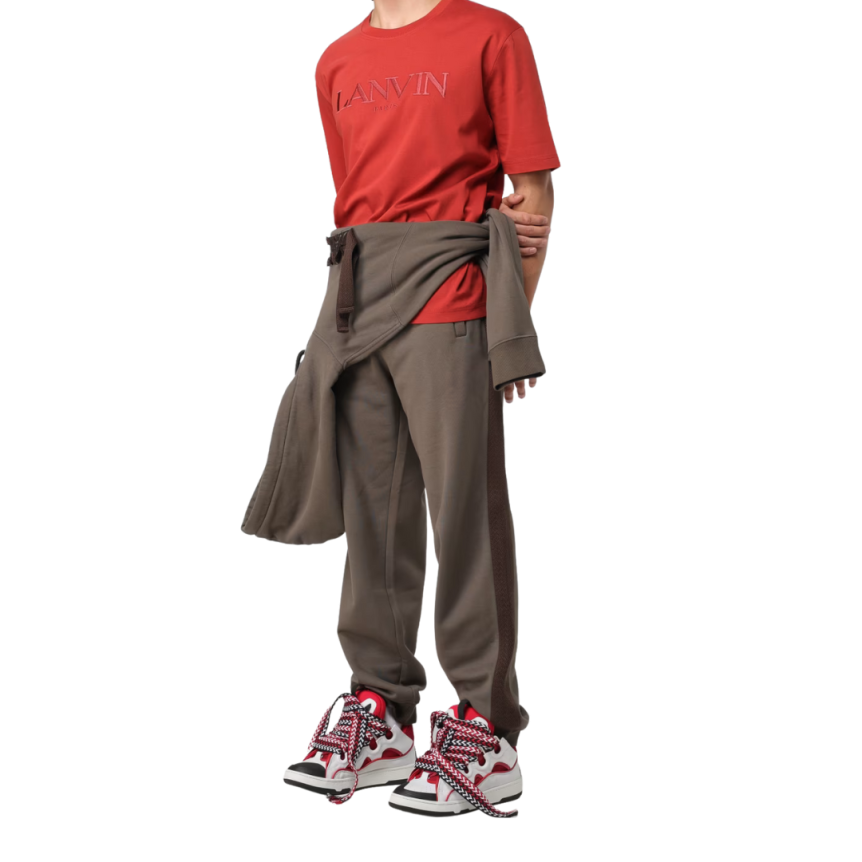 Pantalon de survêtement jogging LANVIN coton marron bas élastique