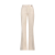 Pantalon évasé coton velours lisse crème