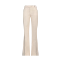Pantalon évasé coton velours lisse crème