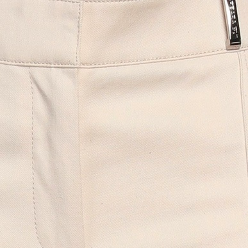 Pantalon évasé coton velours lisse crème