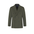 Veste Soffio à double boutonnage tissu double cachemire soie vert olive