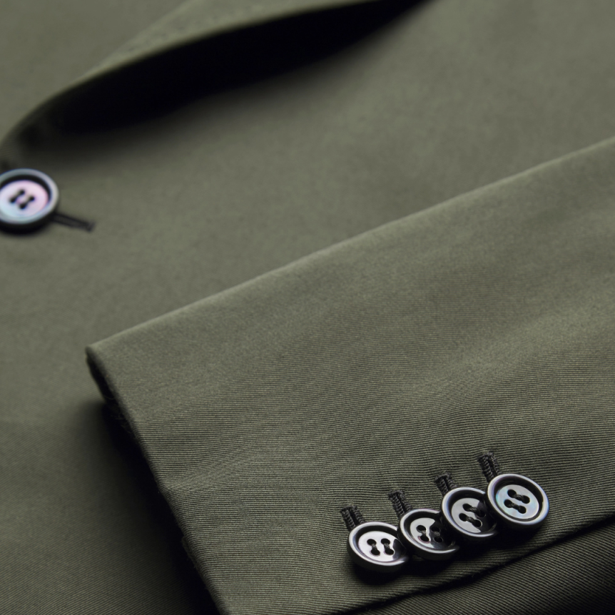 Veste BRIONI Soffio à double boutonnage tissu double cachemire soie vert olive